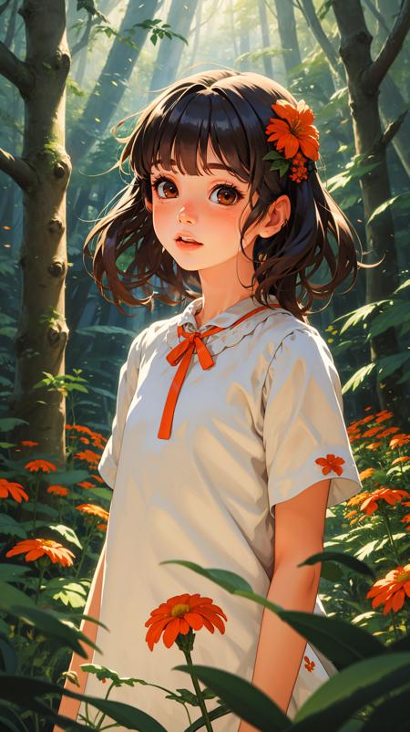 31484-2811400084-_lora_mn_20231007095334_0.9_,mn,1girl,solo,flower,nature,brown eyes,outdoors,forest,orange flower,short hair,bangs,blush,parted.png